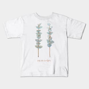 Baby Blue Eucalyptus. Watercolor illustration. Kids T-Shirt